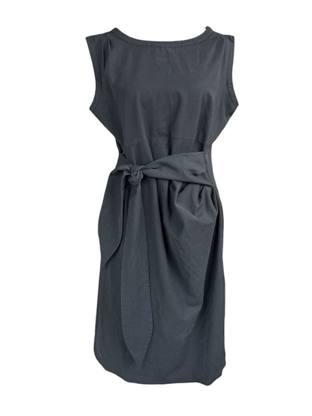 Seraphine Maternity Dress with Attached Belted Sash Black 6
